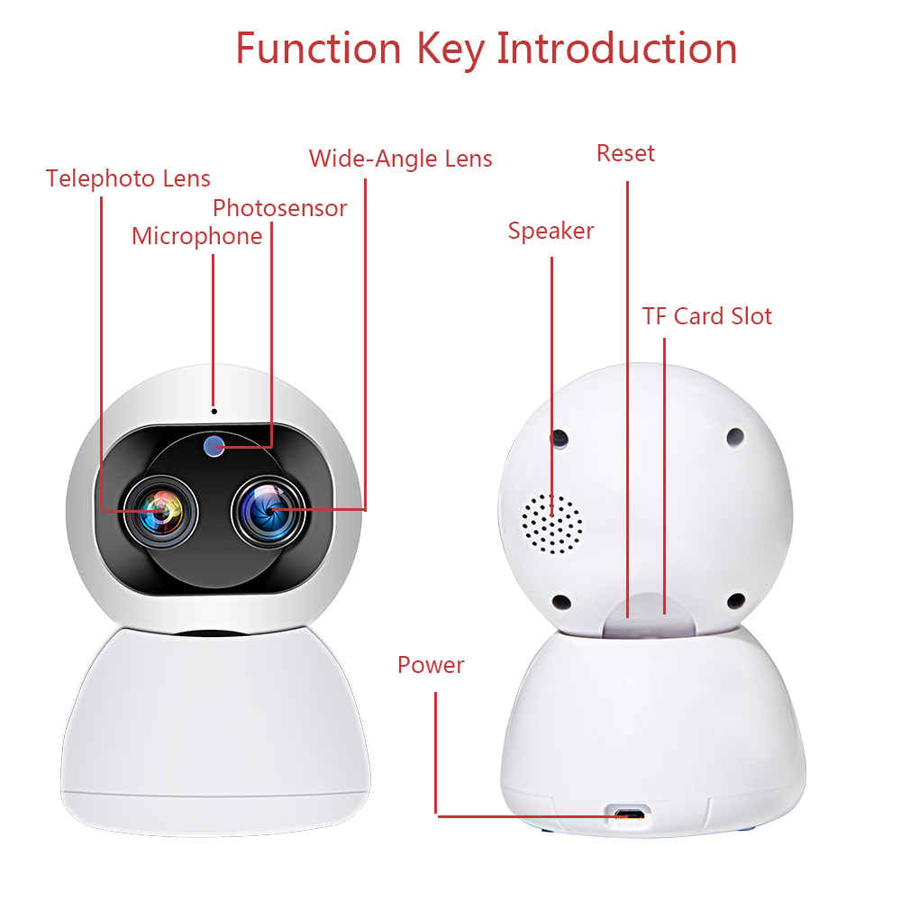 1080P dual lens Wifi automatic tracking Cloud home indoor camera